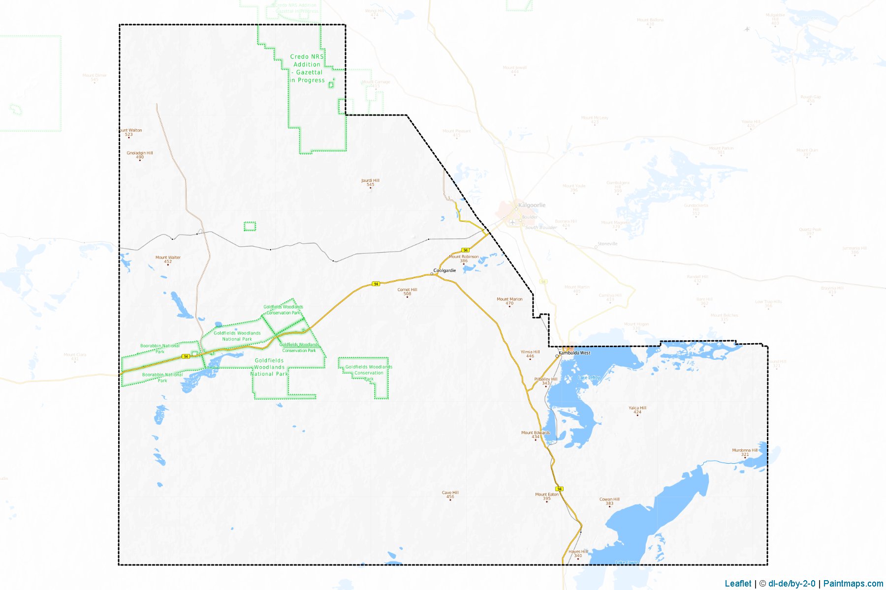 Muestras de recorte de mapas Coolgardie (Western Australia)-1