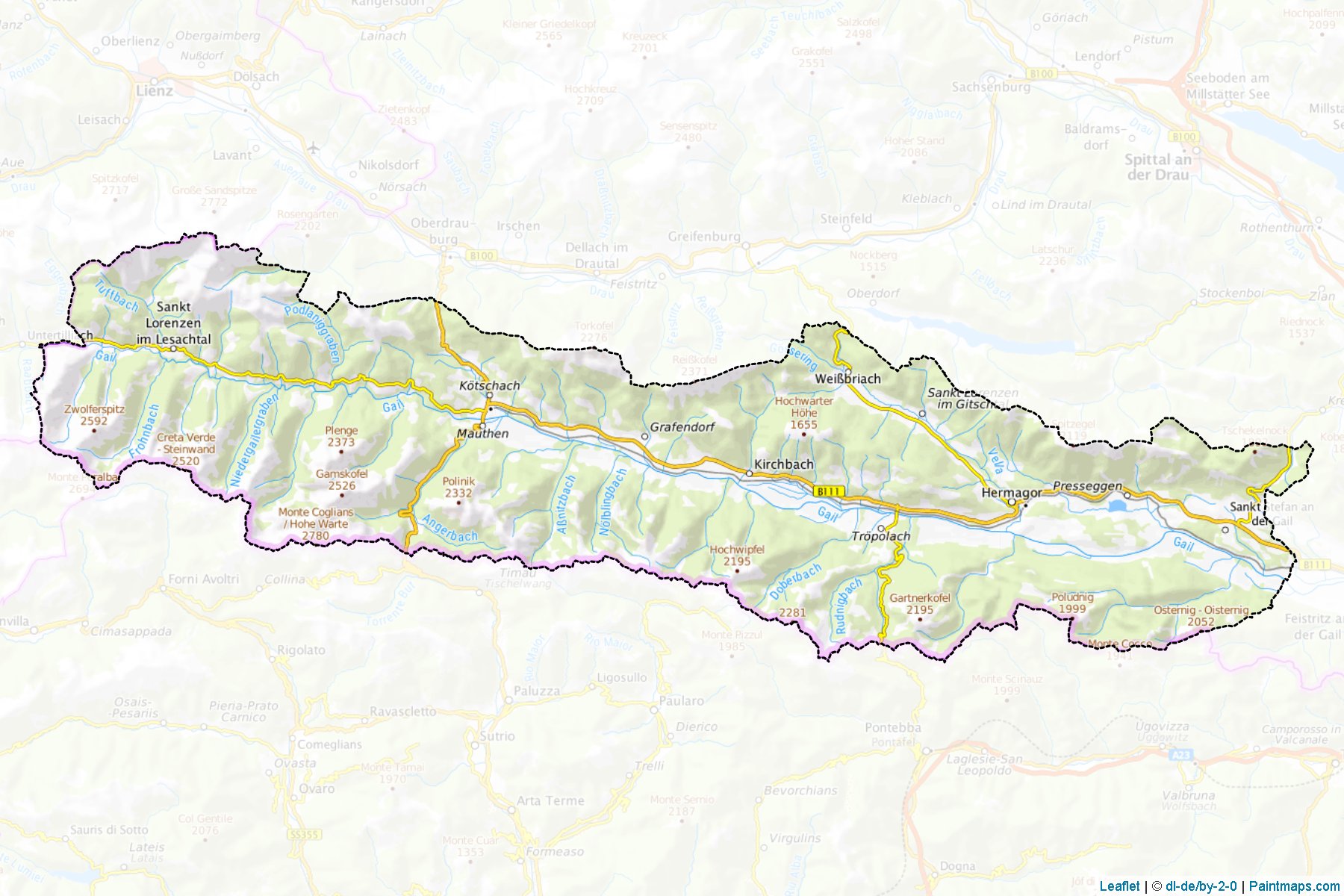 Muestras de recorte de mapas Hermagor (Kärnten)-1