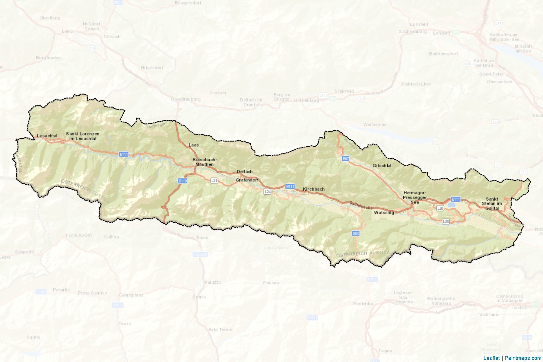 Muestras de recorte de mapas Hermagor (Kärnten)-2