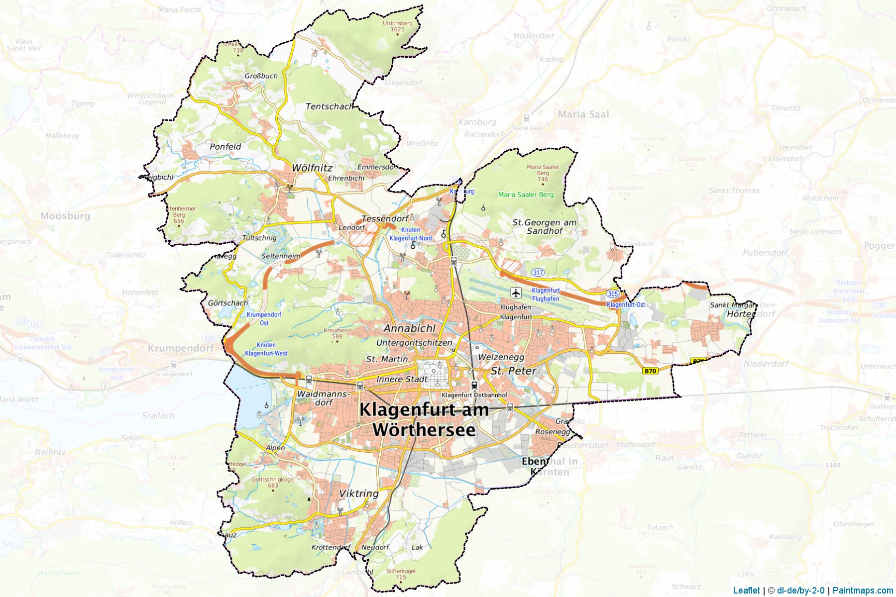 Klagenfurt (Karintiya) Haritası Örnekleri-1