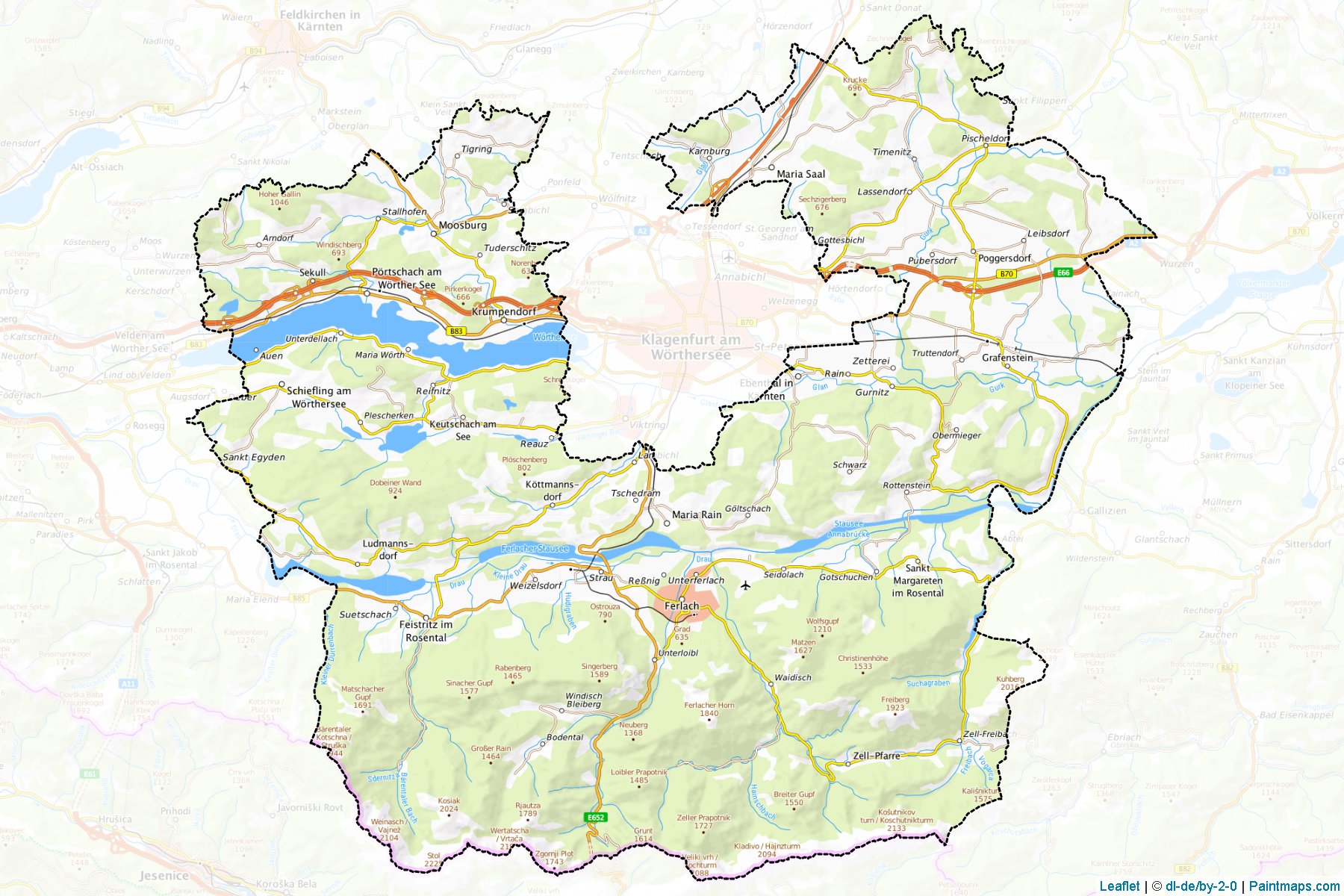 Klagenfurt Land (Carinthia) Map Cropping Samples-1