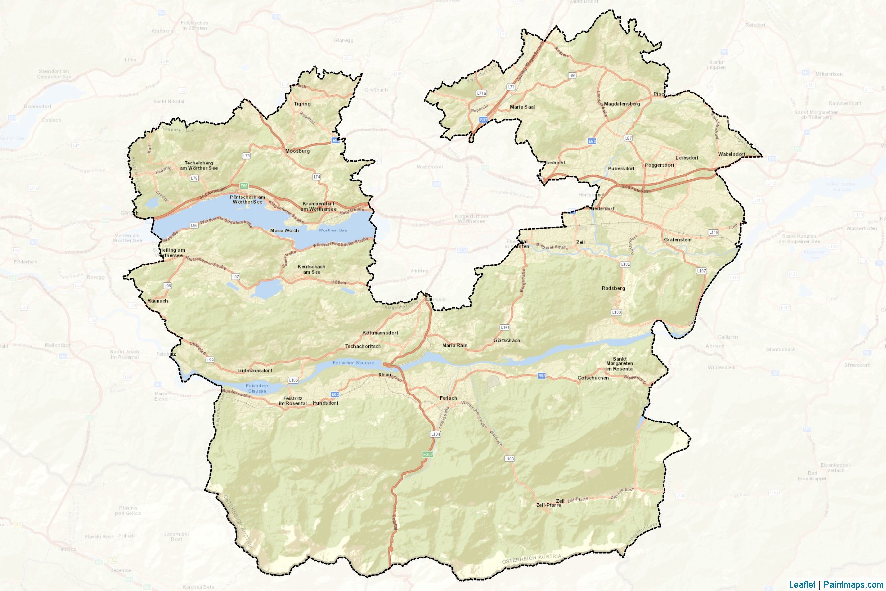 Klagenfurt Land (Carinthia) Map Cropping Samples-2