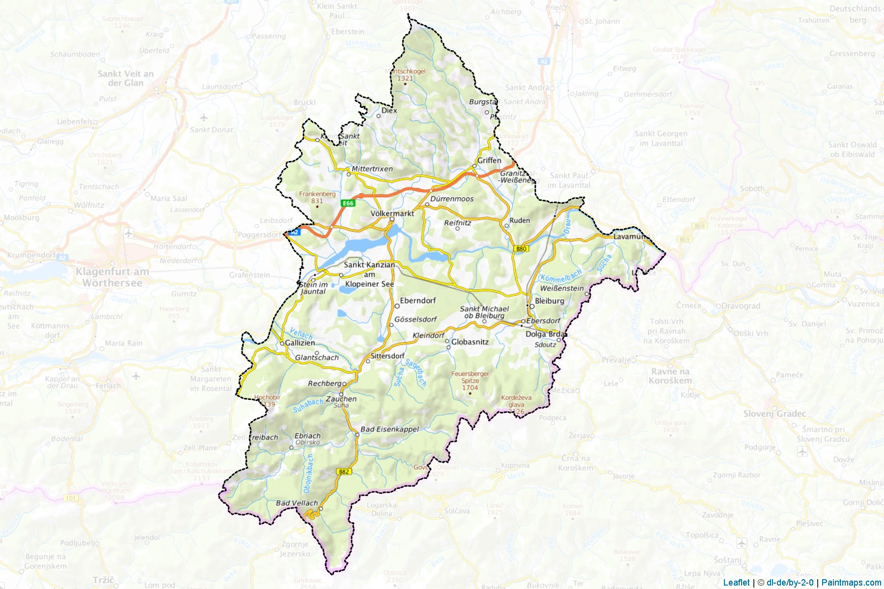 Muestras de recorte de mapas Voelkermarkt (Kärnten)-1