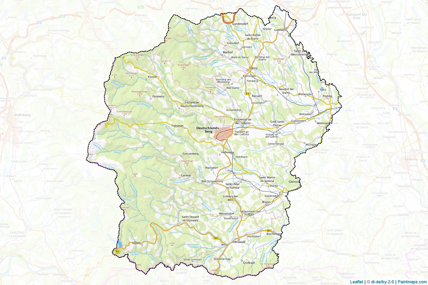 Deutschlandsberg (Styria) Map Cropping Samples-1