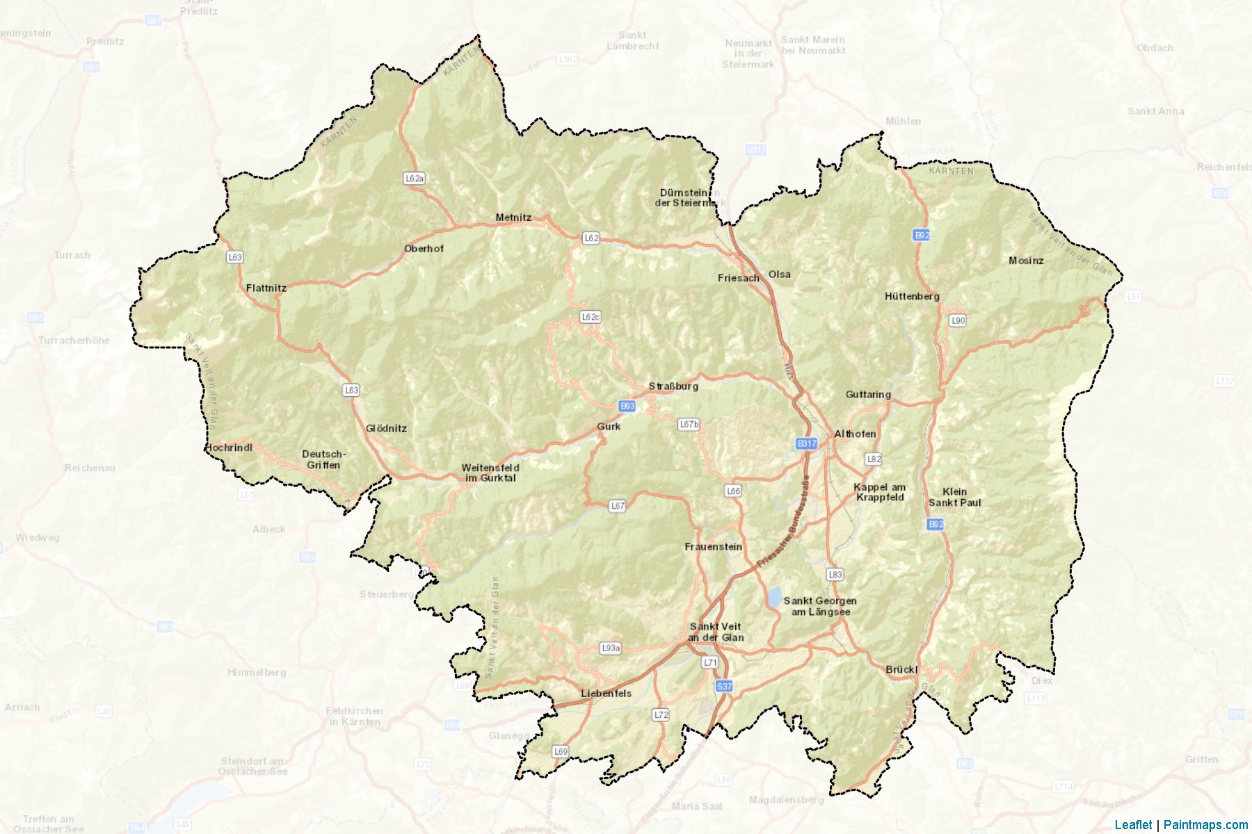 Muestras de recorte de mapas Sankt Veit an der Glan (Kärnten)-2