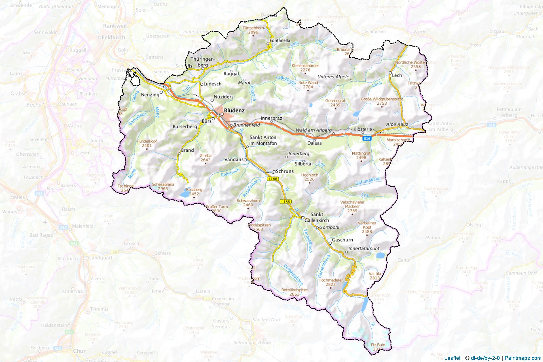 Bludenz (Vorarlberg) Haritası Örnekleri-1