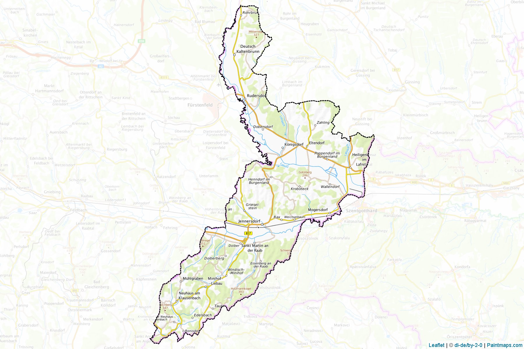 Muestras de recorte de mapas Jennersdorf (Burgenland)-1