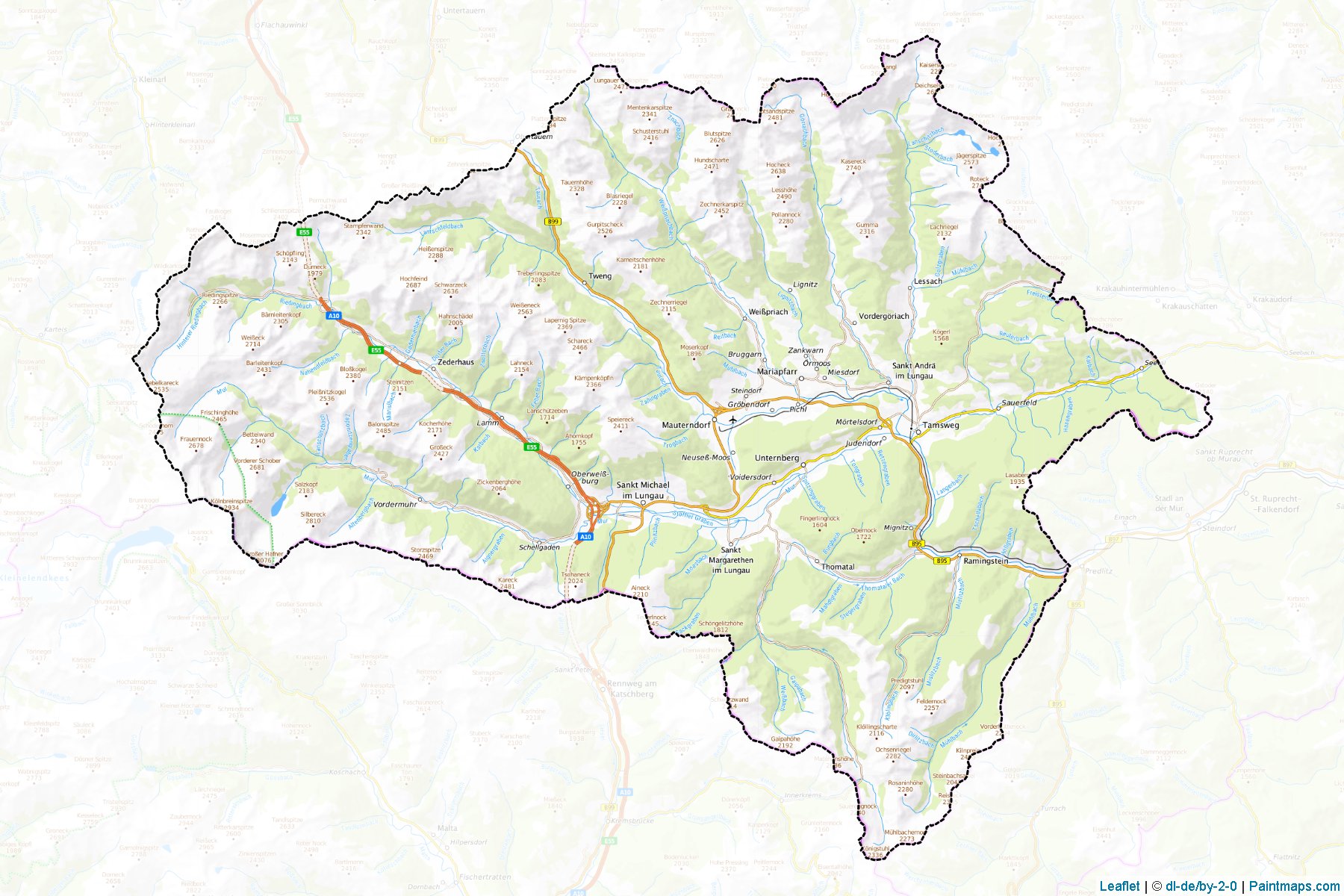 Tamsweg (Salzburg) Map Cropping Samples-1