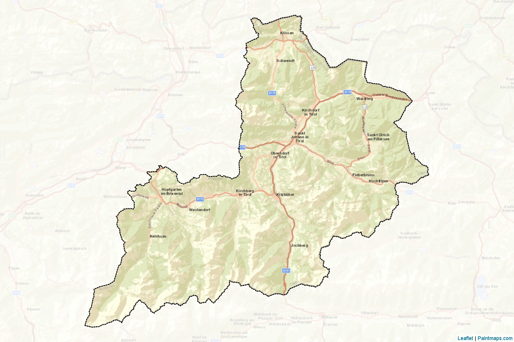 Muestras de recorte de mapas Kitzbühel (Tirol)-2