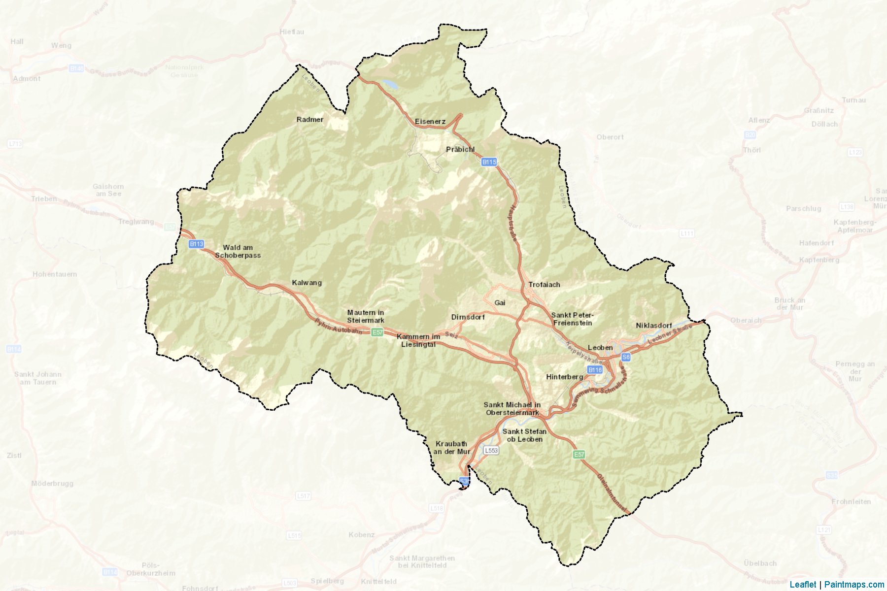 Muestras de recorte de mapas Leoben (Steiermark)-2