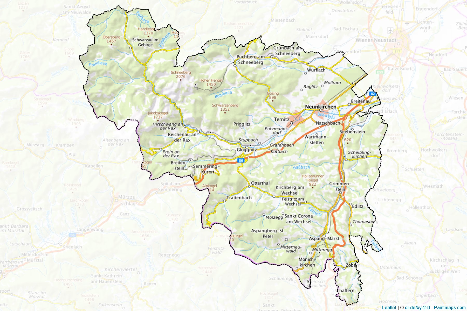 Neunkirchen (Aşağı Avusturya) Haritası Örnekleri-1