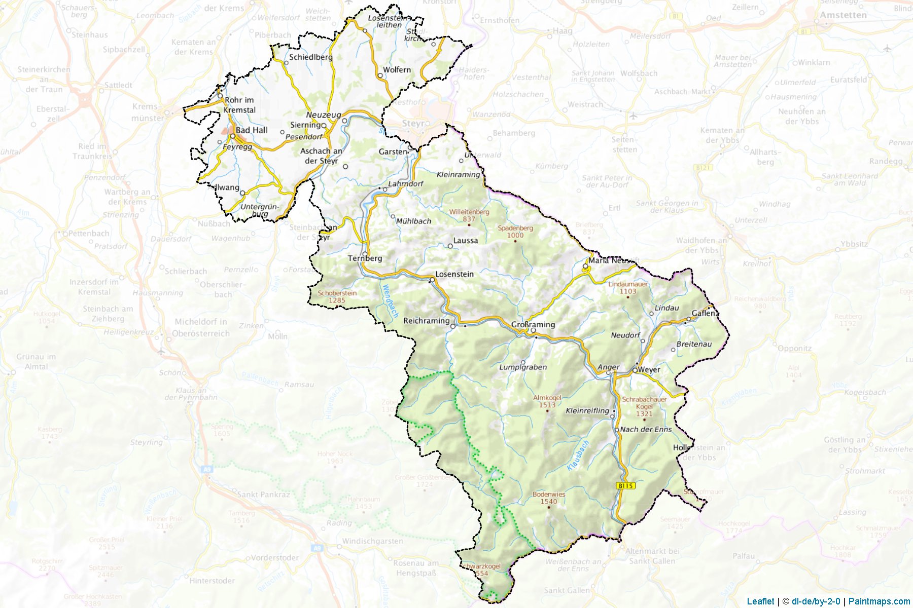 Steyr Land (Upper Austria) Map Cropping Samples-1