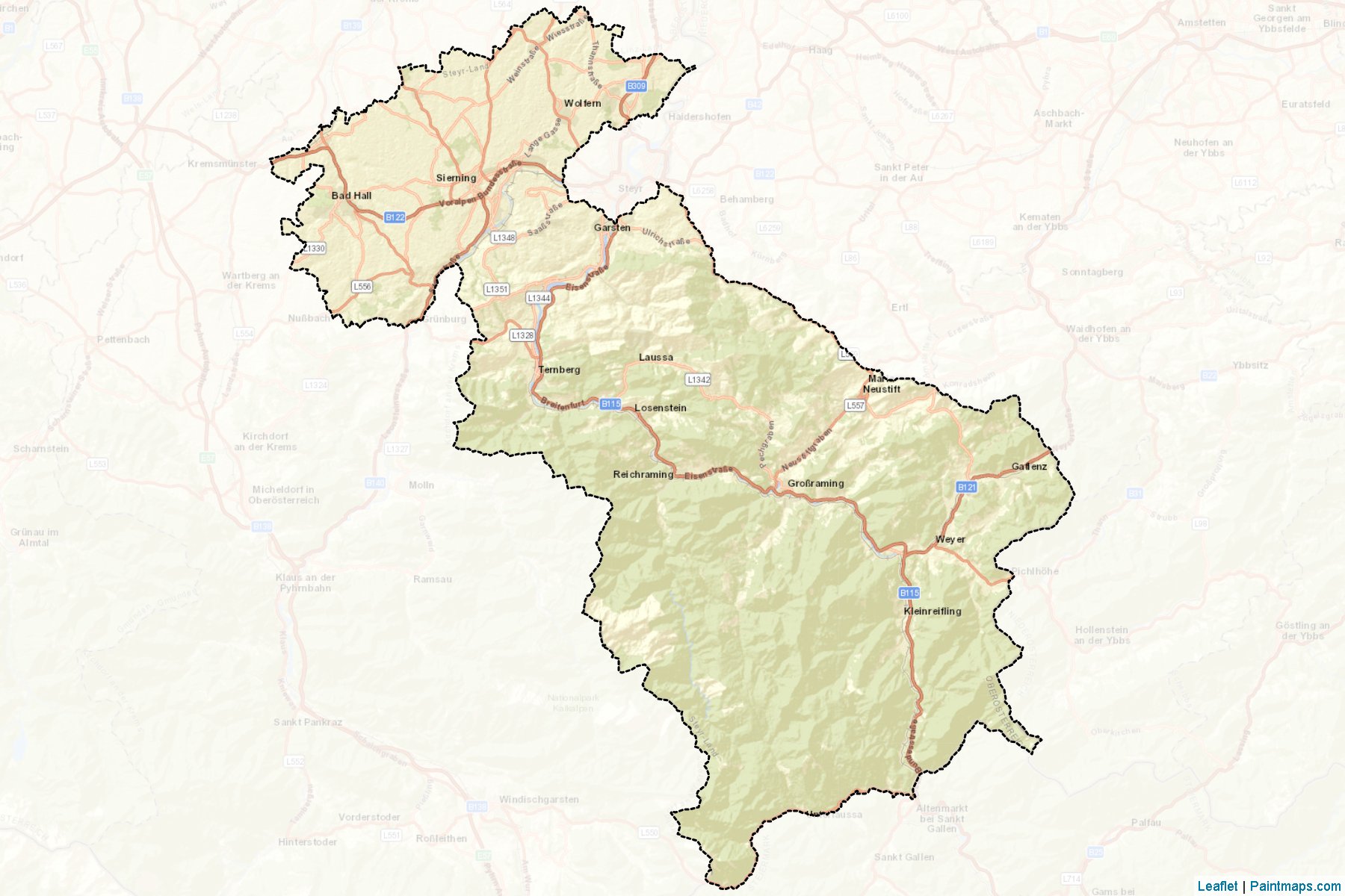 Steyr Land (Upper Austria) Map Cropping Samples-2