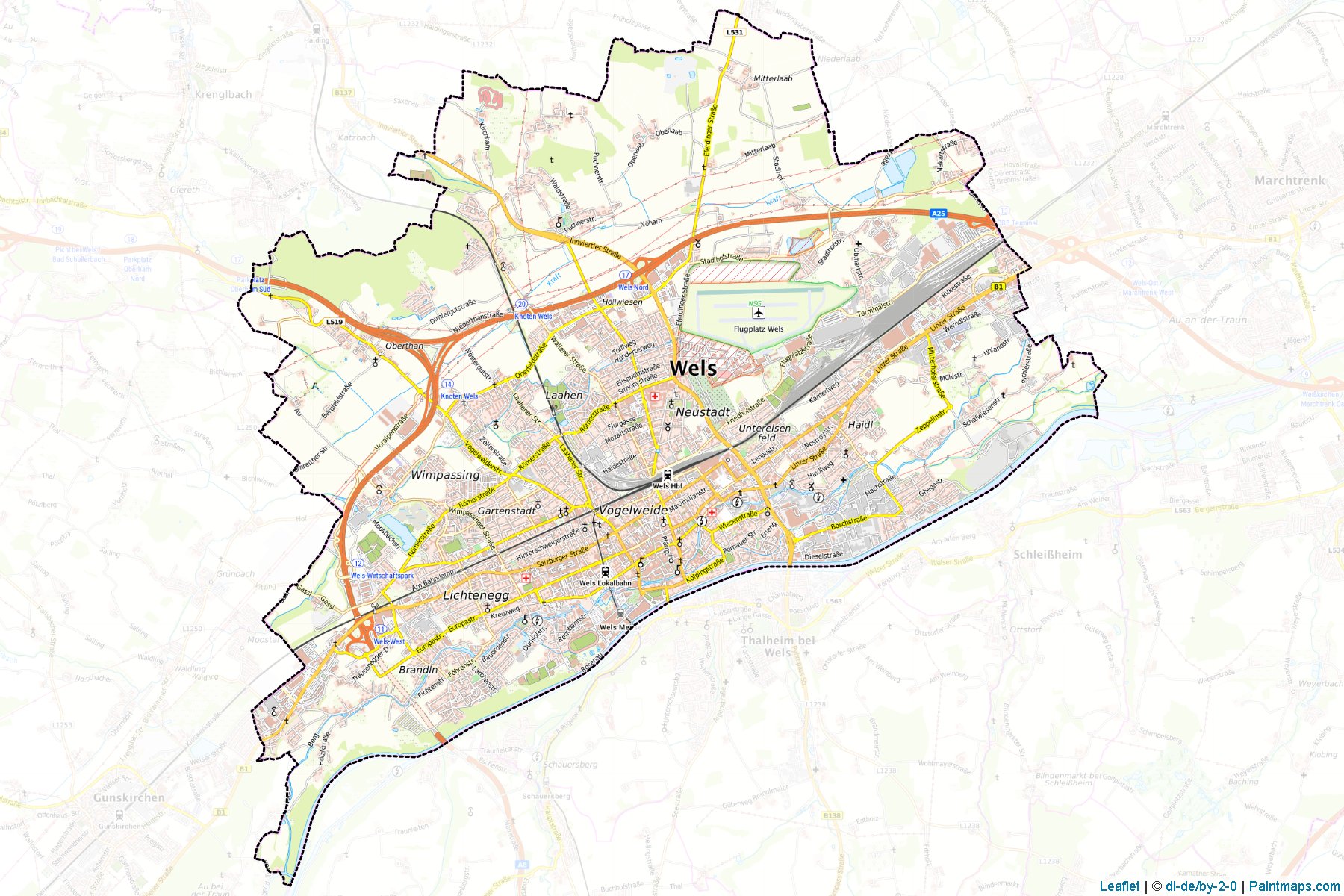 Wels (Upper Austria) Map Cropping Samples-1