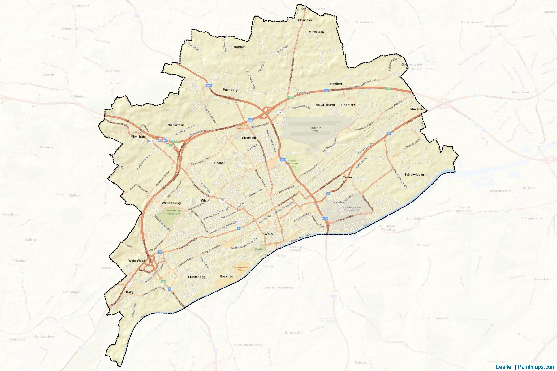 Muestras de recorte de mapas Wels (Oberösterreich)-2