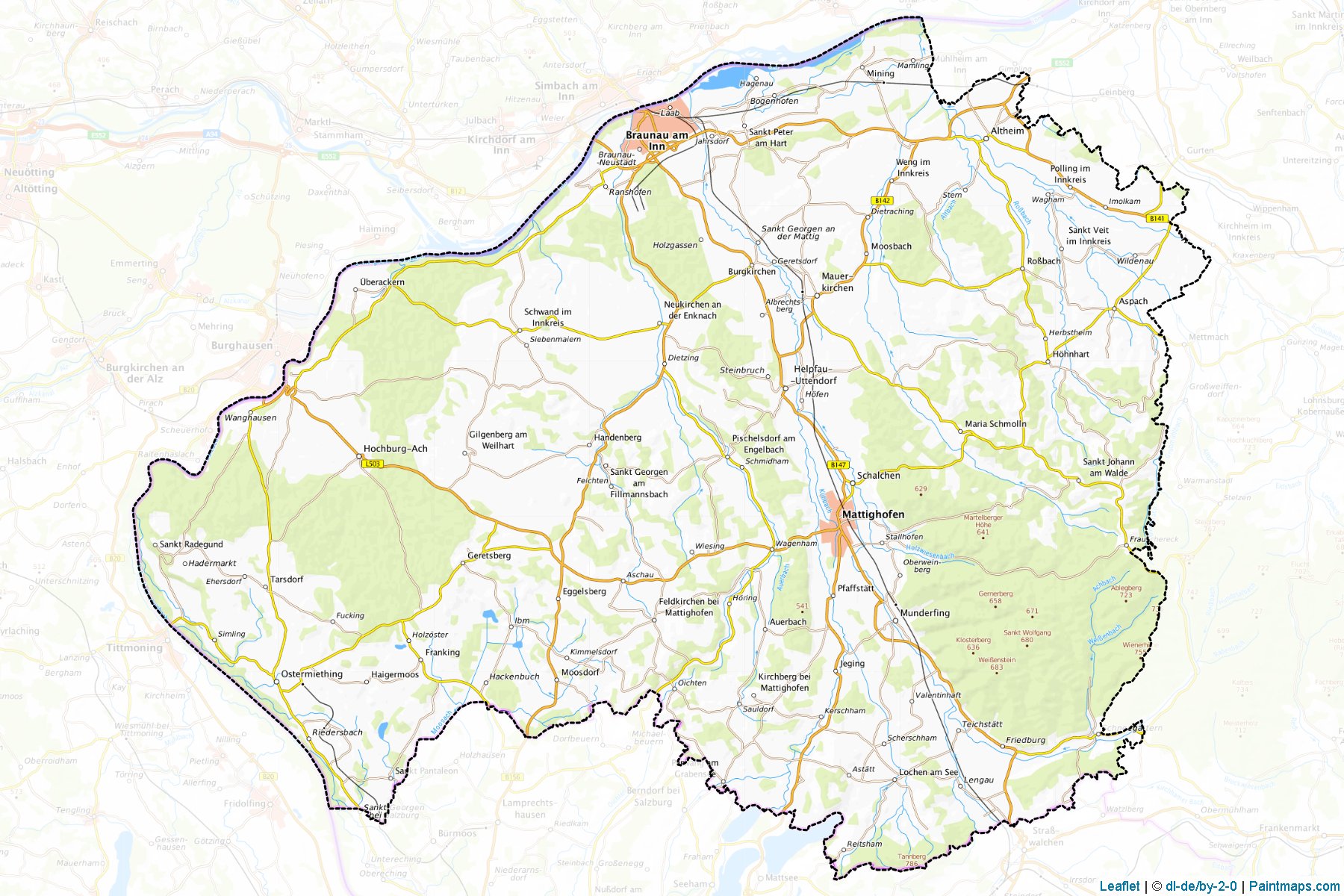 Braunau am Inn (Upper Austria) Map Cropping Samples-1