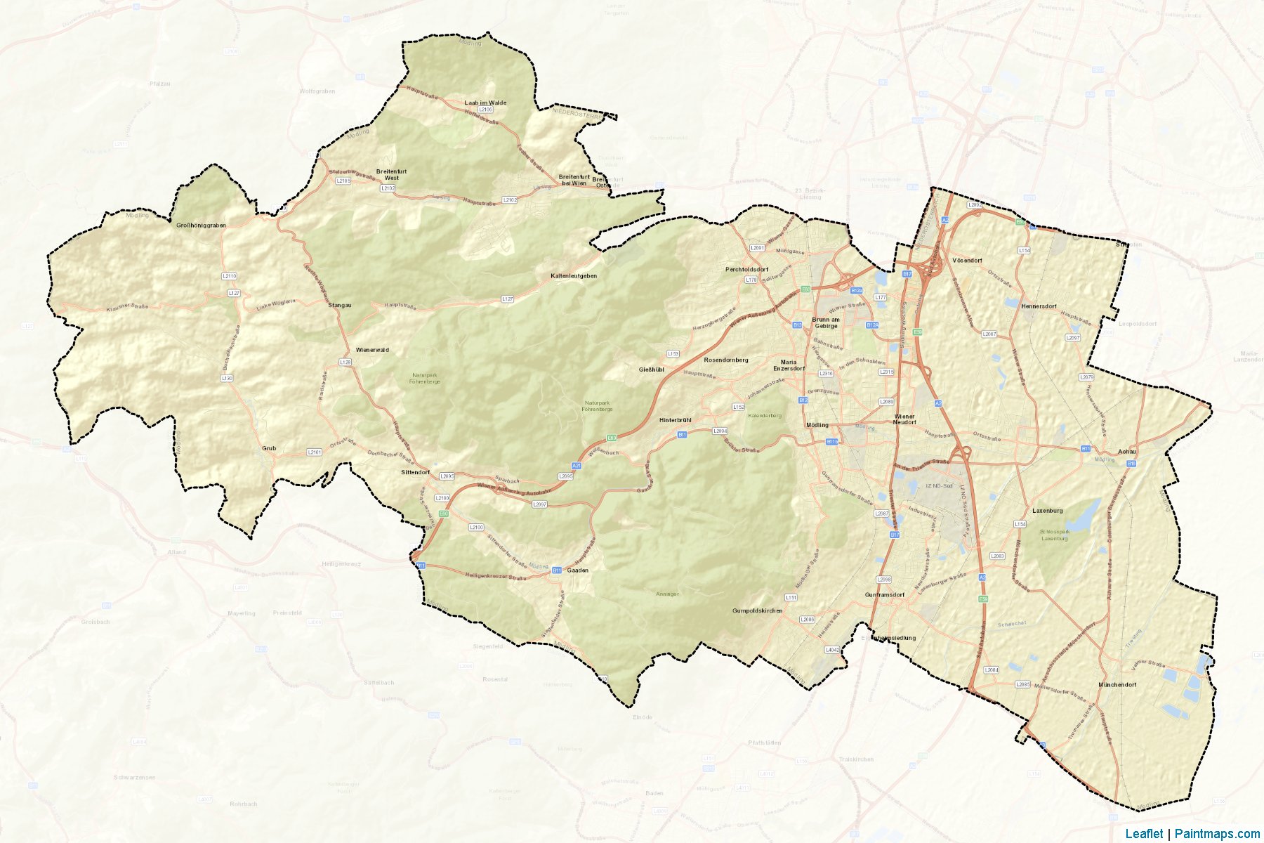 Muestras de recorte de mapas Mödling (Niederösterreich)-2