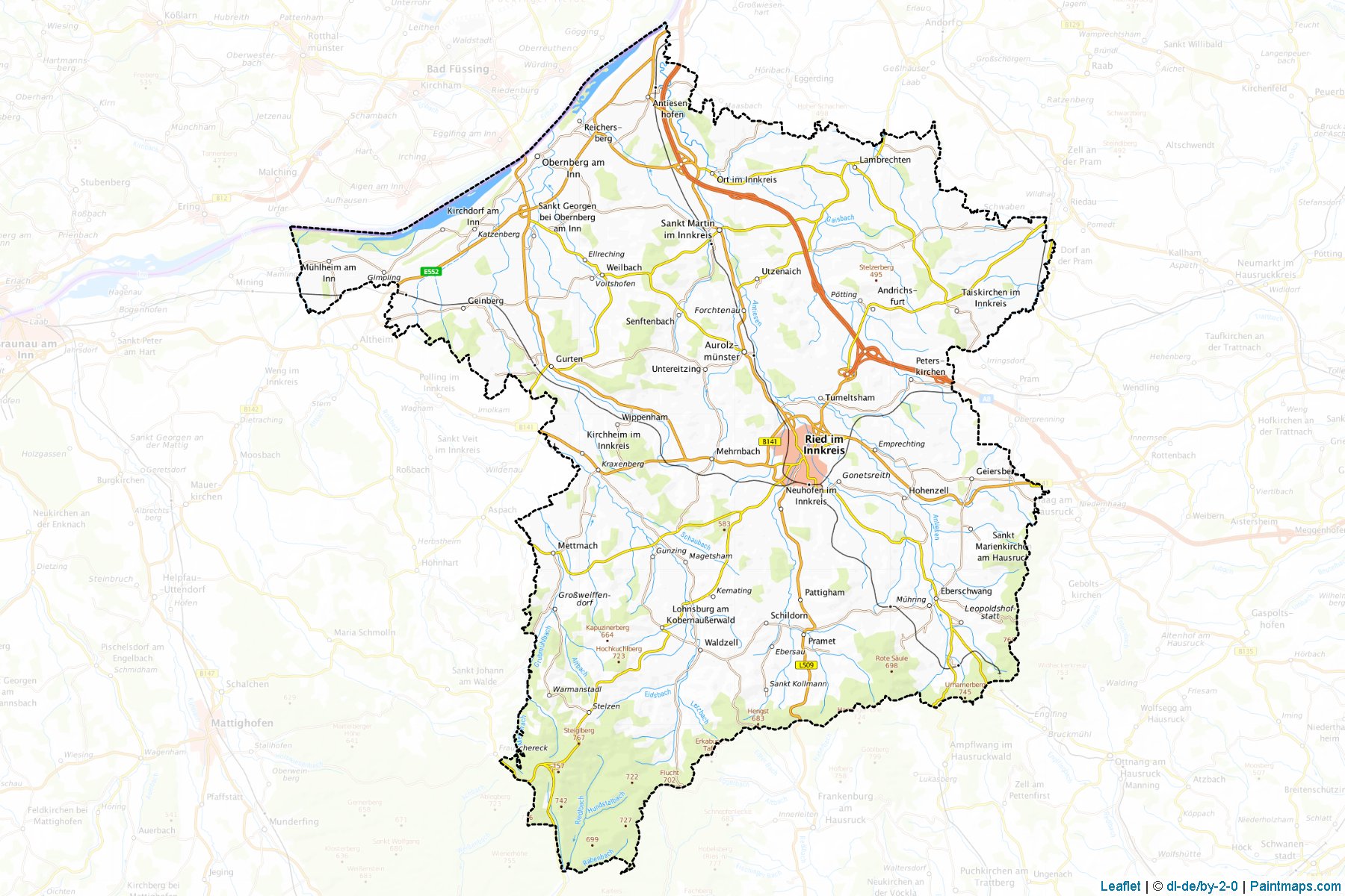 Ried im Innkreis (Upper Austria) Map Cropping Samples-1