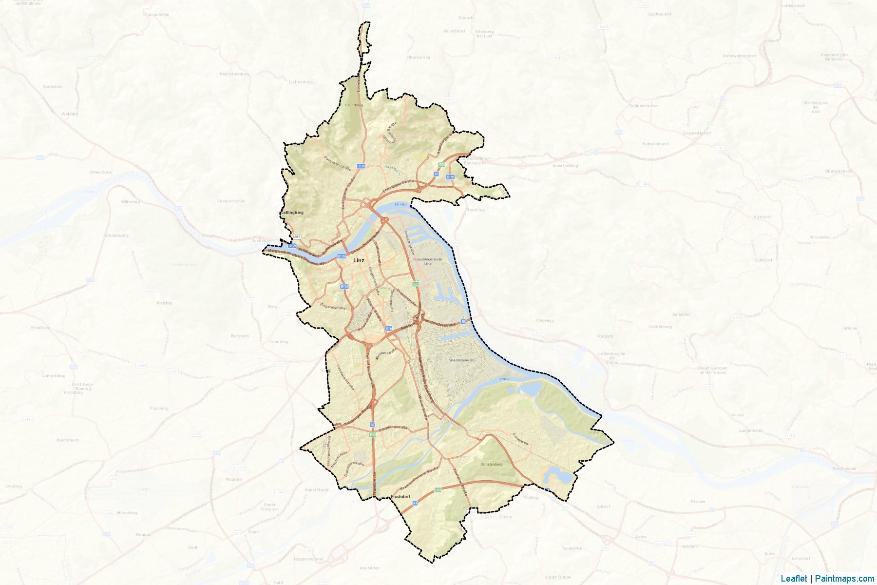 Muestras de recorte de mapas Linz (Oberösterreich)-2