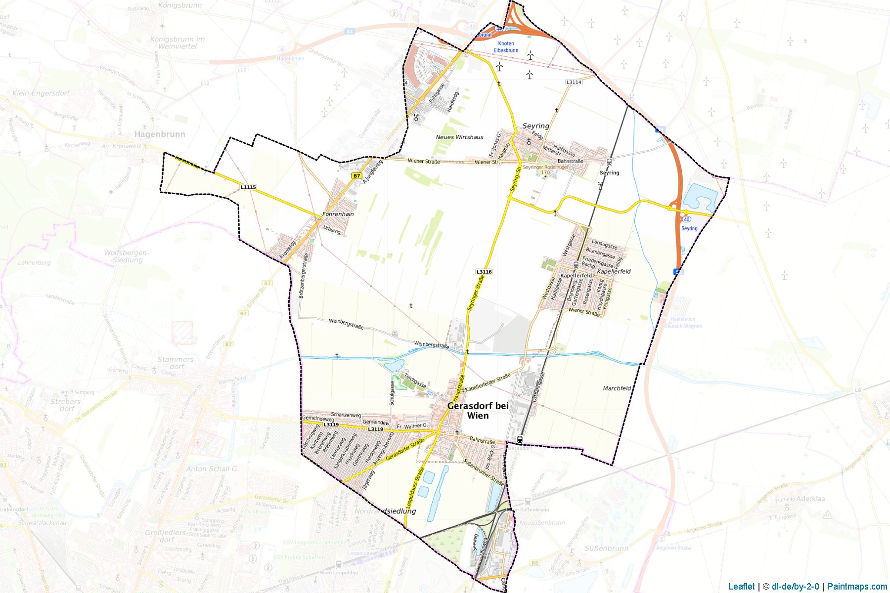 Muestras de recorte de mapas Wien - Umgebung (Niederösterreich)-1