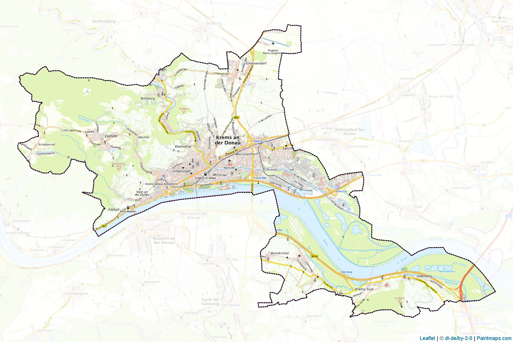 Krems-Donau (Aşağı Avusturya) Haritası Örnekleri-1