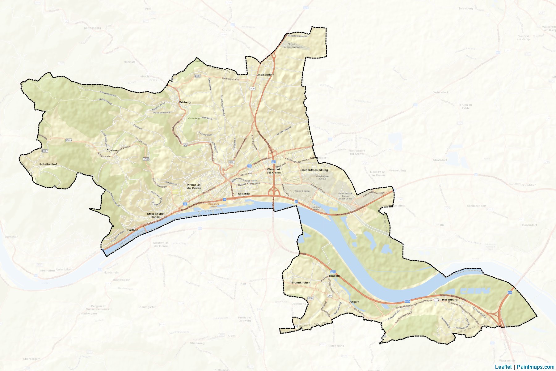 Krems-Donau (Aşağı Avusturya) Haritası Örnekleri-2