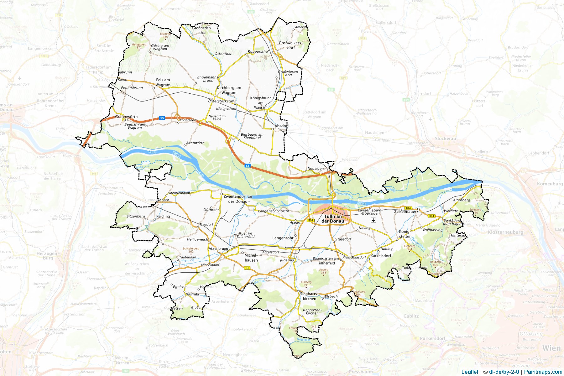 Muestras de recorte de mapas Tulln (Niederösterreich)-1