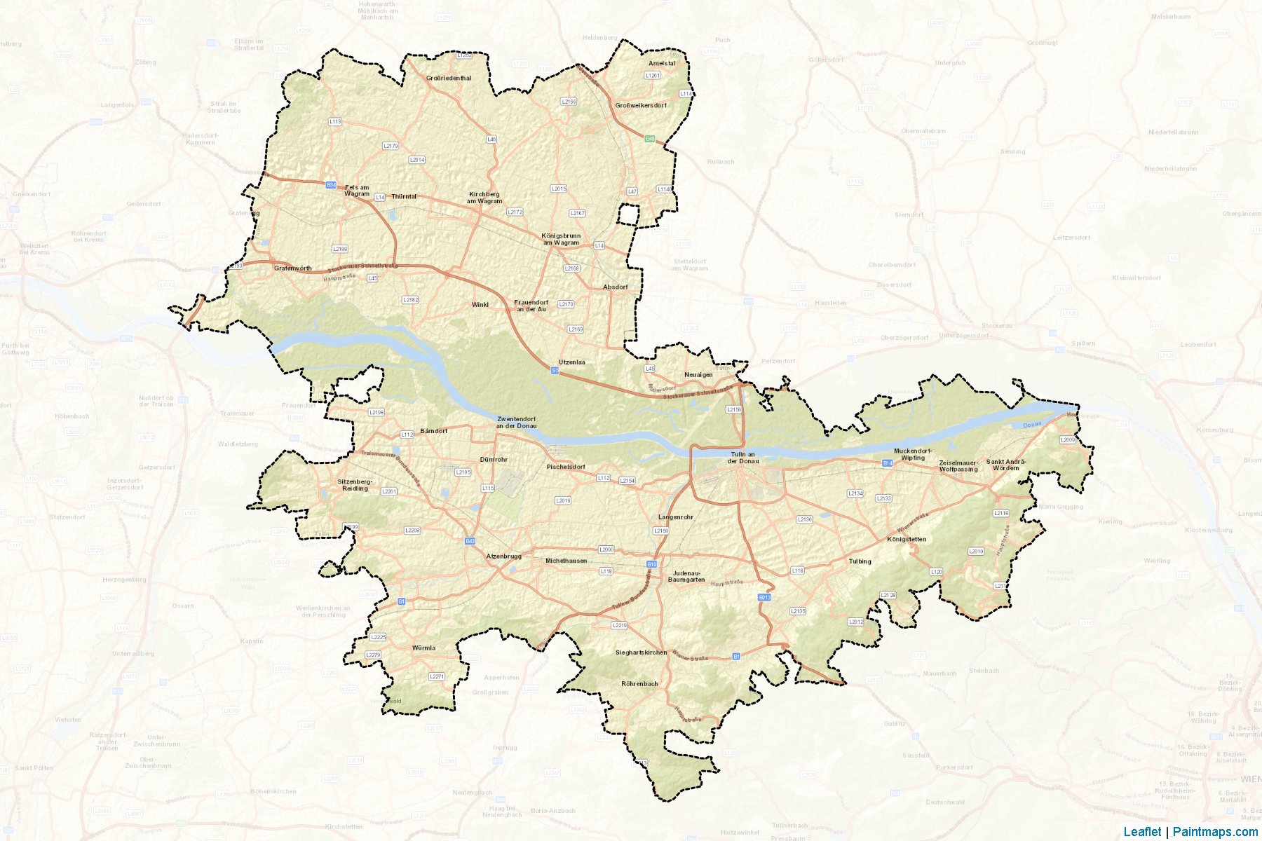 Muestras de recorte de mapas Tulln (Niederösterreich)-2