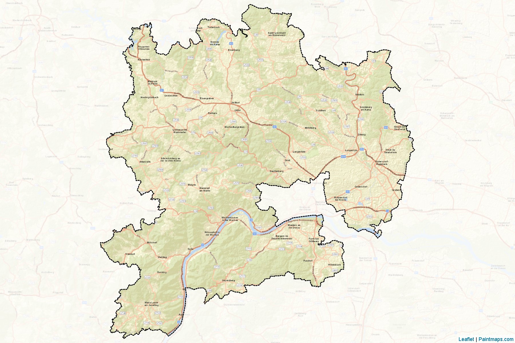 Krems an der Donau Land (Lower Austria) Map Cropping Samples-2