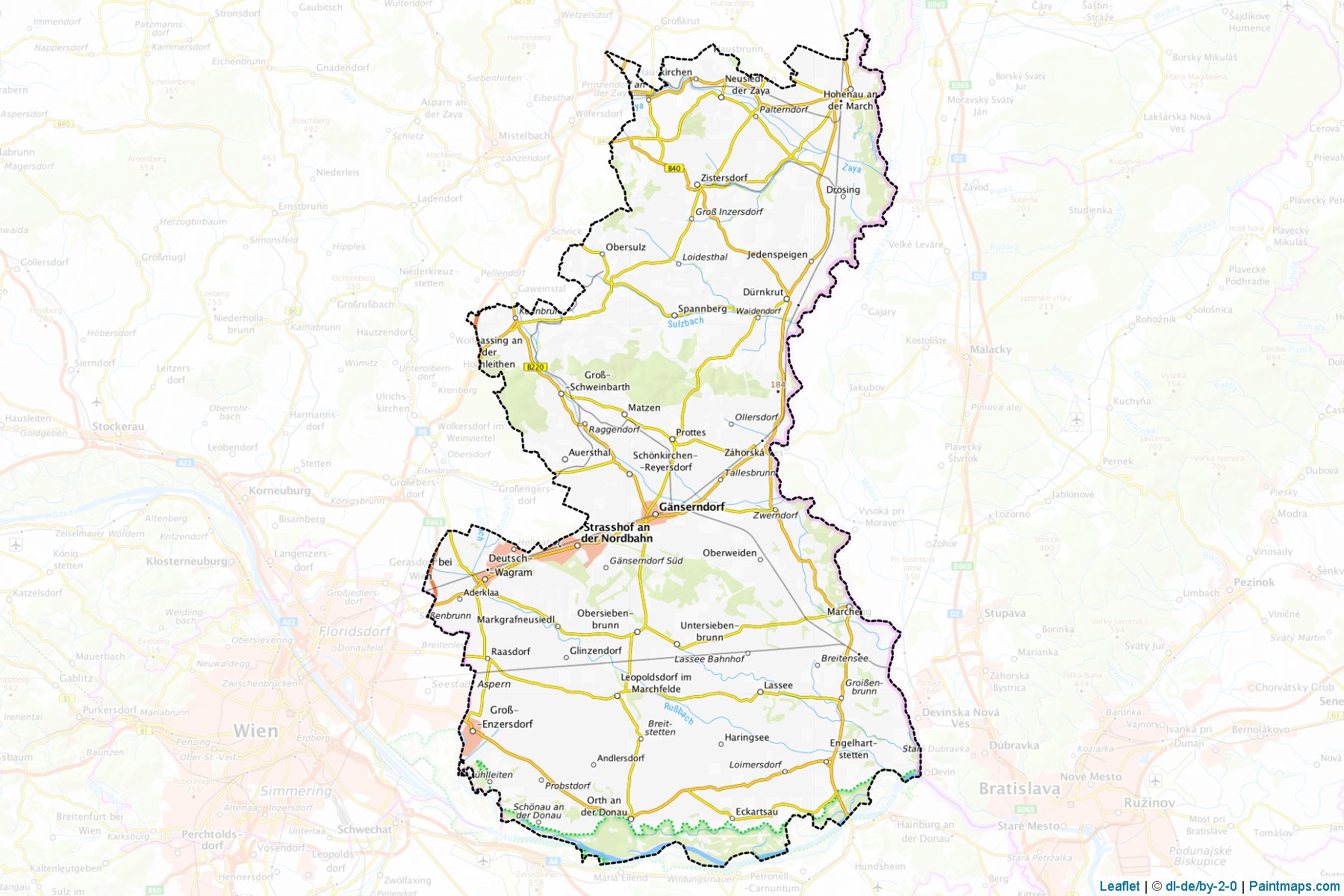 Muestras de recorte de mapas Gänserndorf (Niederösterreich)-1