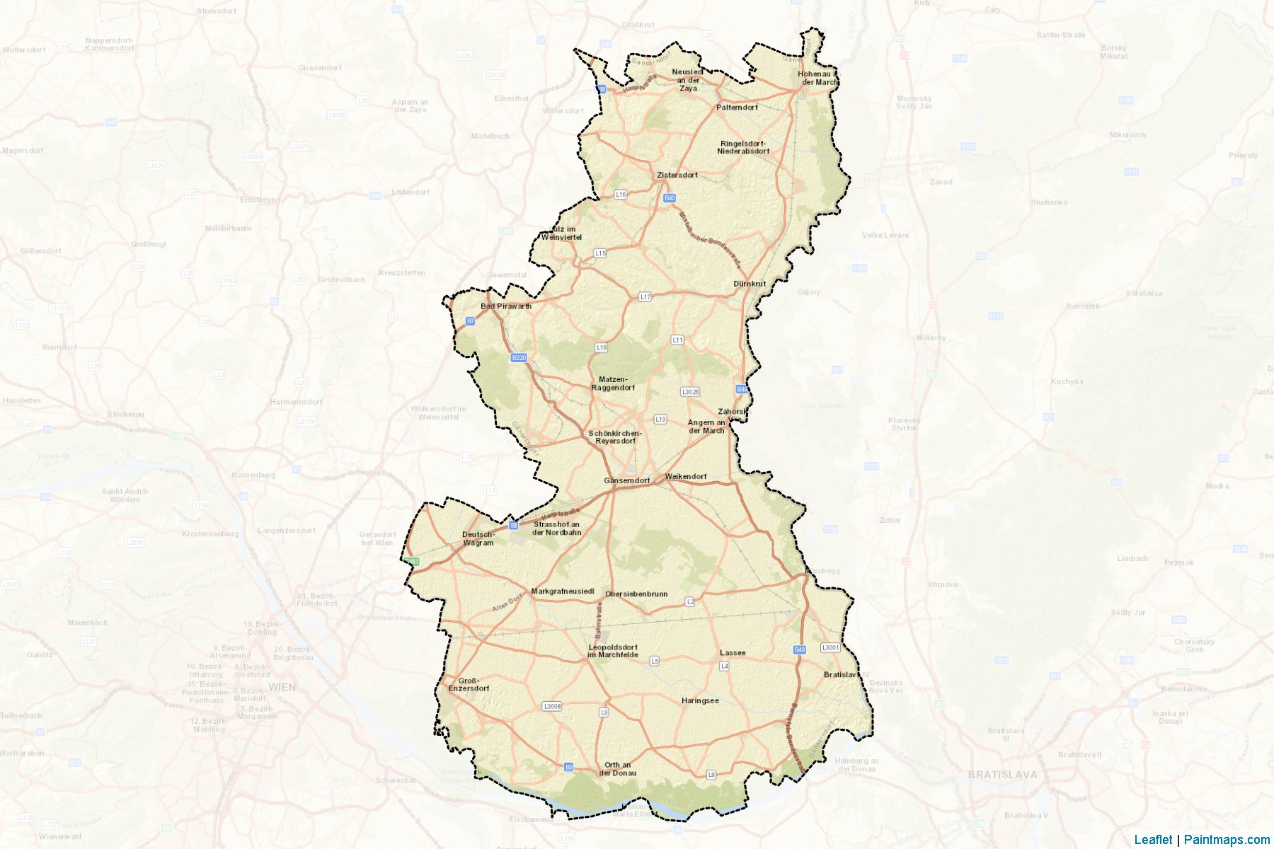 Muestras de recorte de mapas Gänserndorf (Niederösterreich)-2