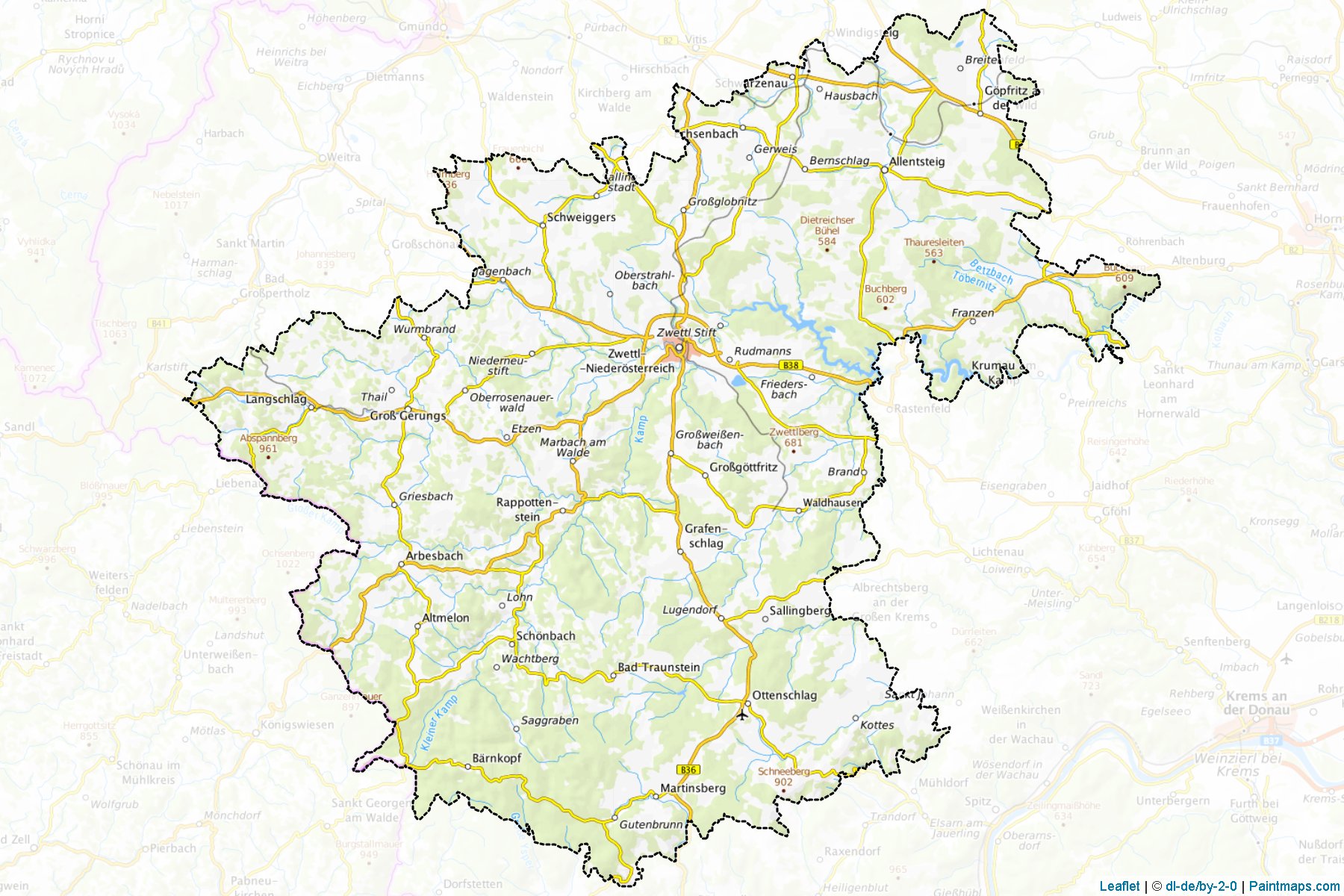 Zwettl (Lower Austria) Map Cropping Samples-1