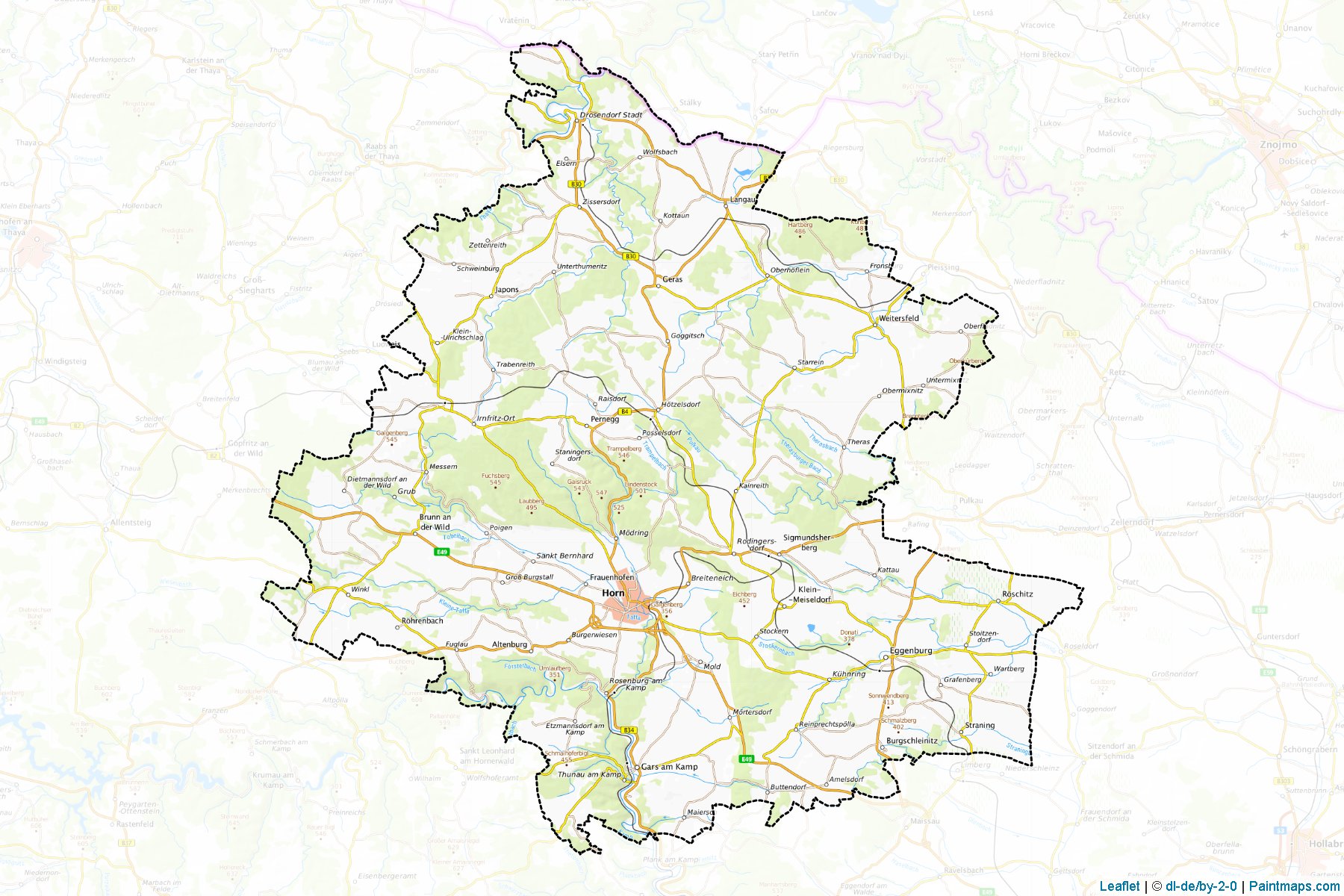 Muestras de recorte de mapas Horn (Niederösterreich)-1