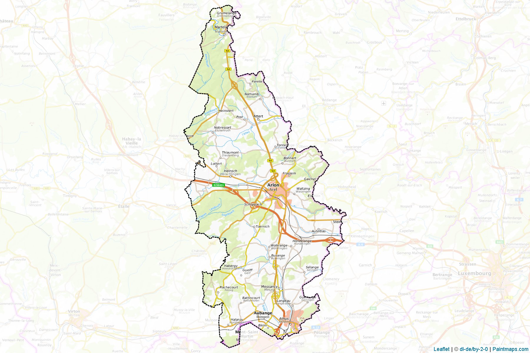 Arlon (Lüksemburg) Haritası Örnekleri-1