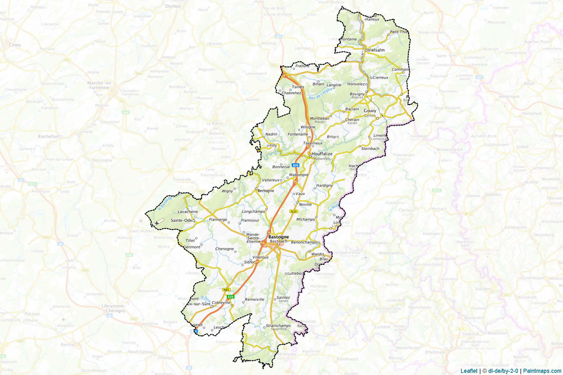 Bastogne (Luxembourg) Map Cropping Samples-1