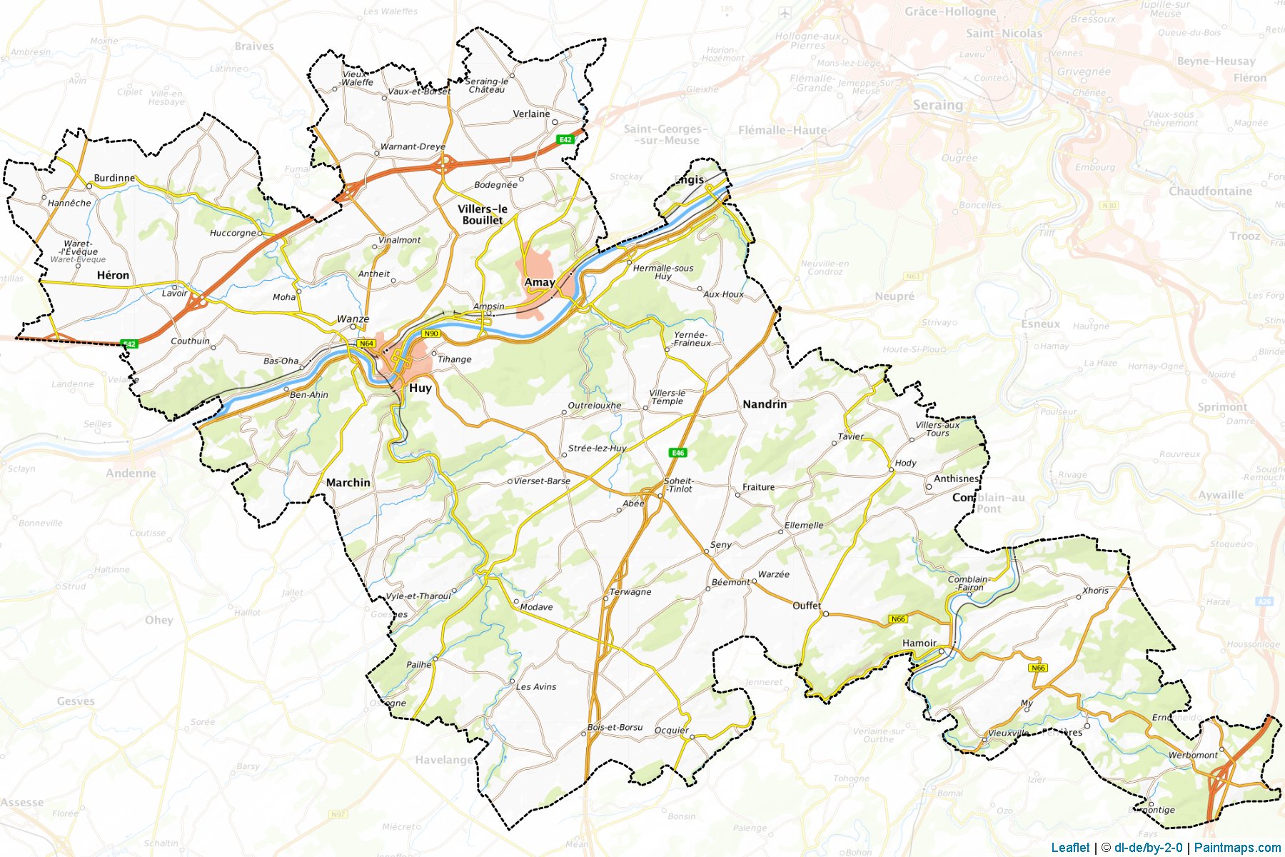 Huy (Liege) Haritası Örnekleri-1