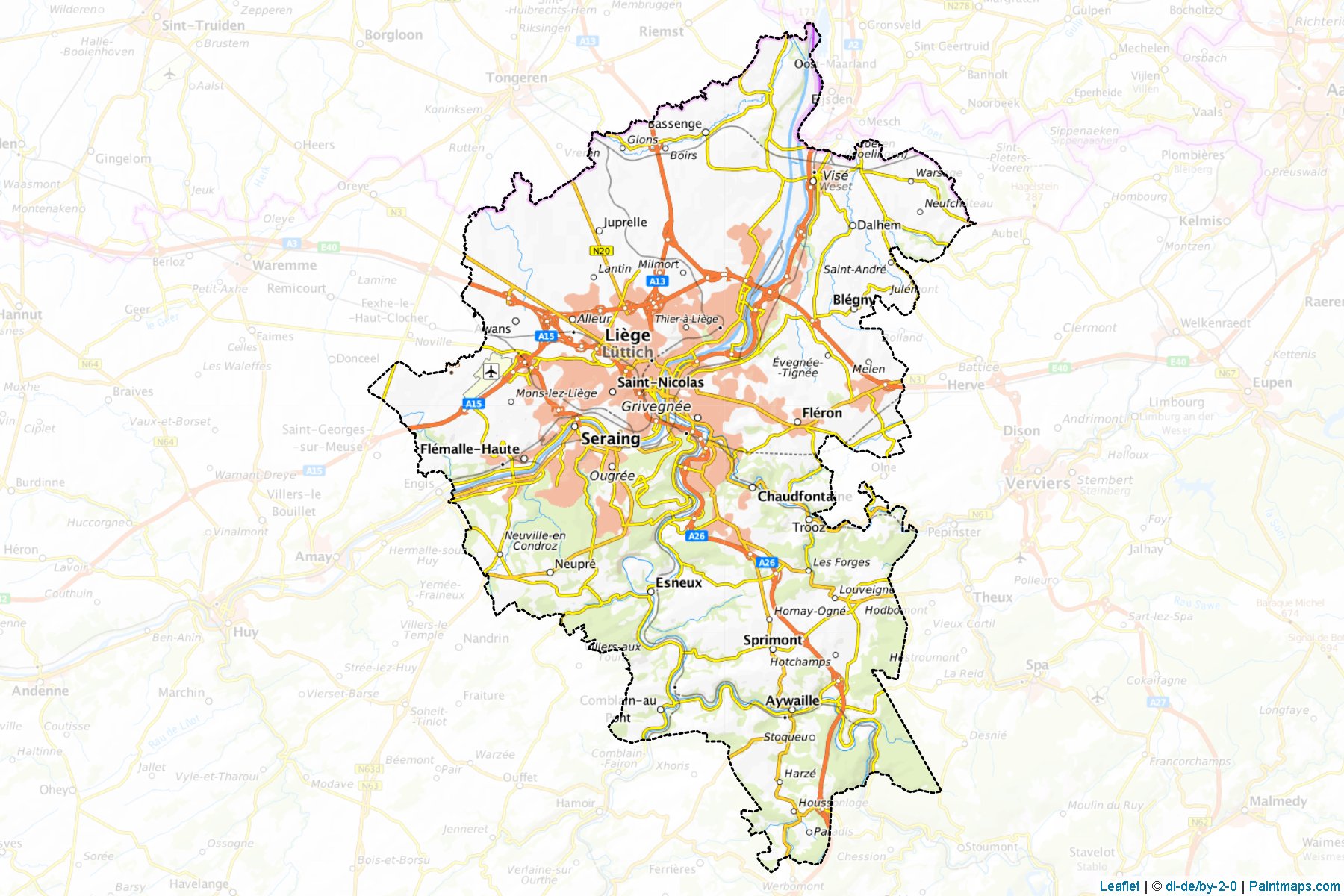 Liège (Liege) Haritası Örnekleri-1
