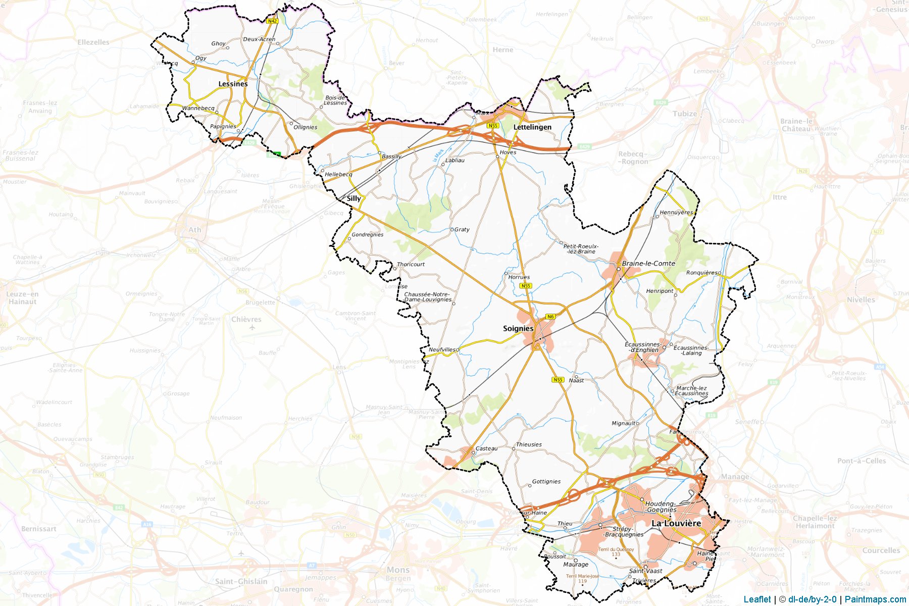 Muestras de recorte de mapas Soignies (Hainaut)-1