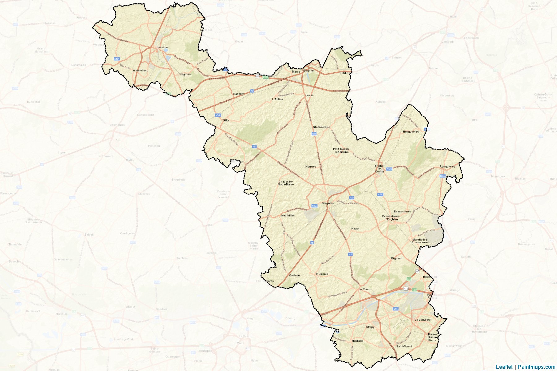 Muestras de recorte de mapas Soignies (Hainaut)-2