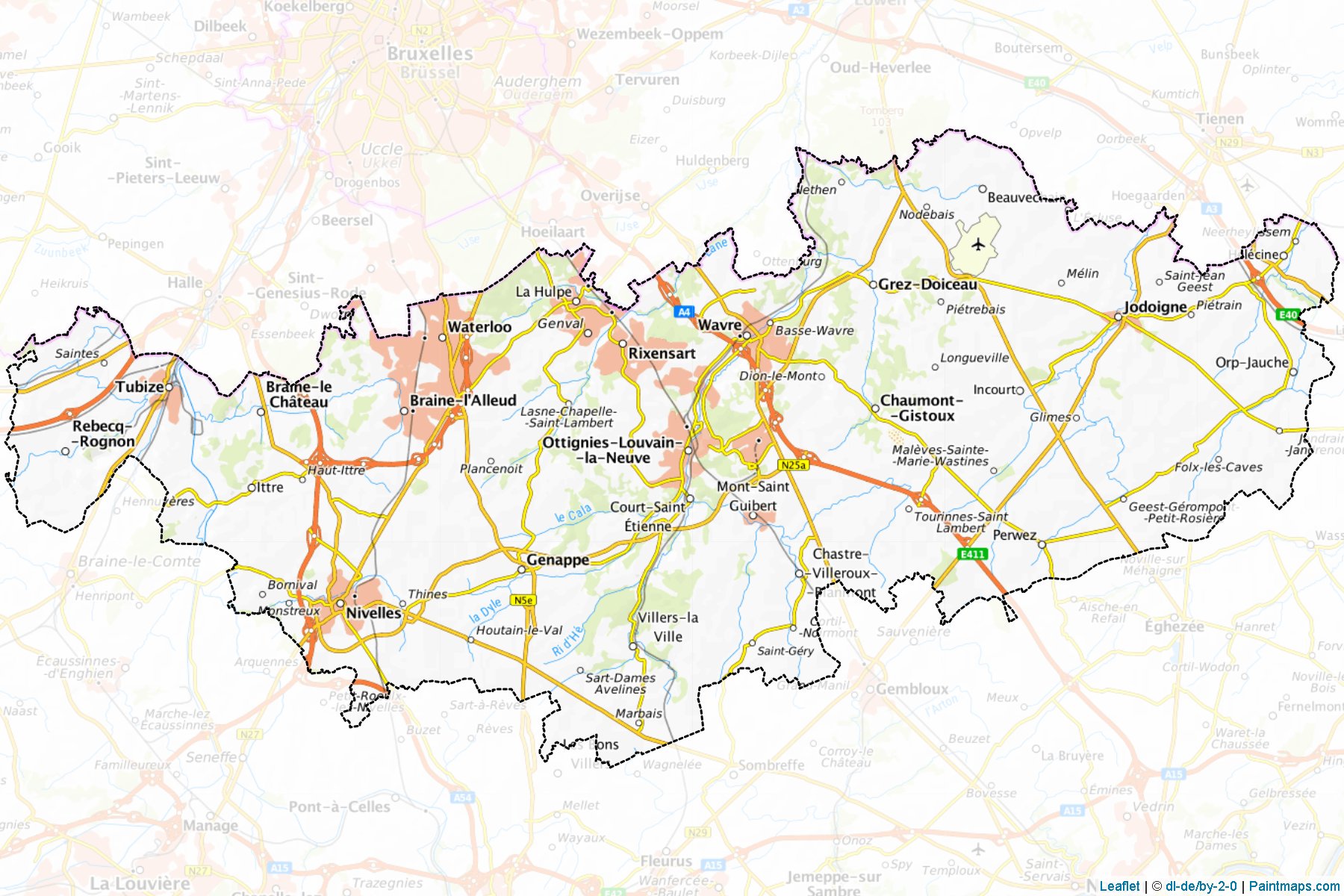 Nivelles (Brabant wallon) Haritası Örnekleri-1