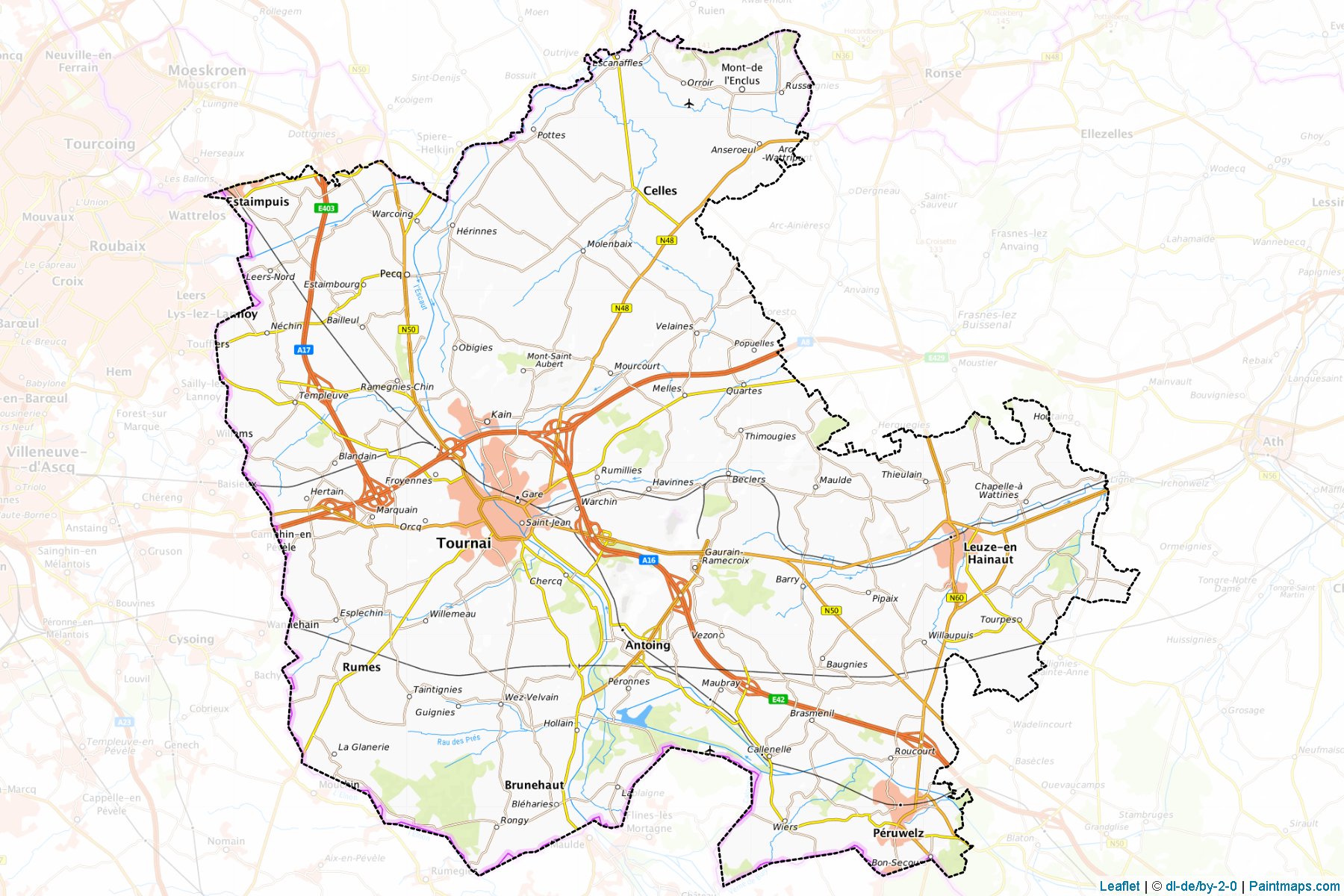 Muestras de recorte de mapas Tournai (Hainaut)-1