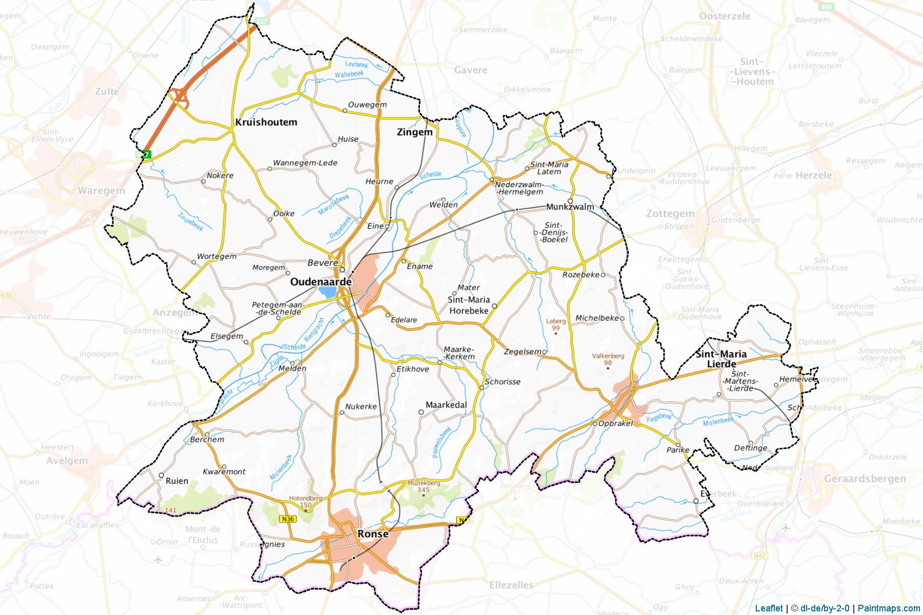 Oudenaarde (Oost-Vlaanderen) Haritası Örnekleri-1