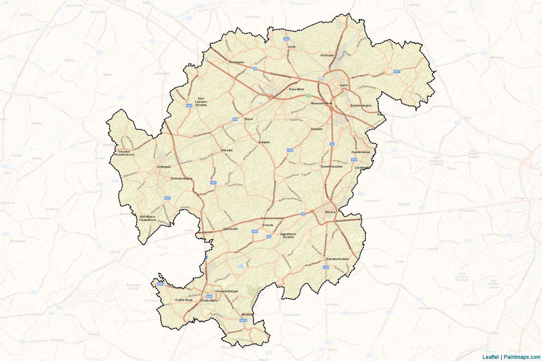 Muestras de recorte de mapas Aalst (Oost-Vlaanderen)-2