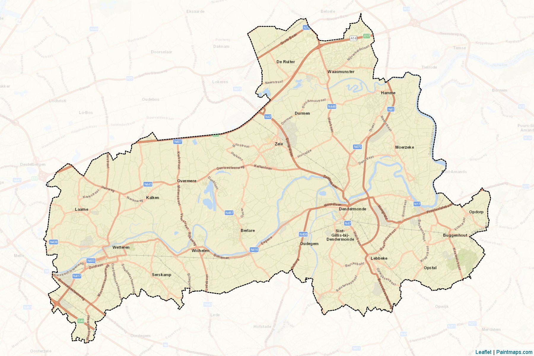 Muestras de recorte de mapas Dendermonde (Oost-Vlaanderen)-2