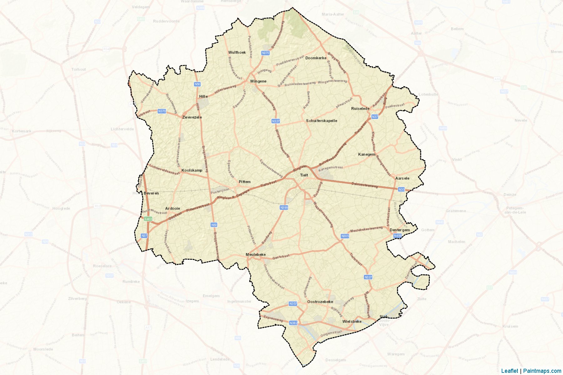 Tielt (West-Vlaanderen) Map Cropping Samples-2