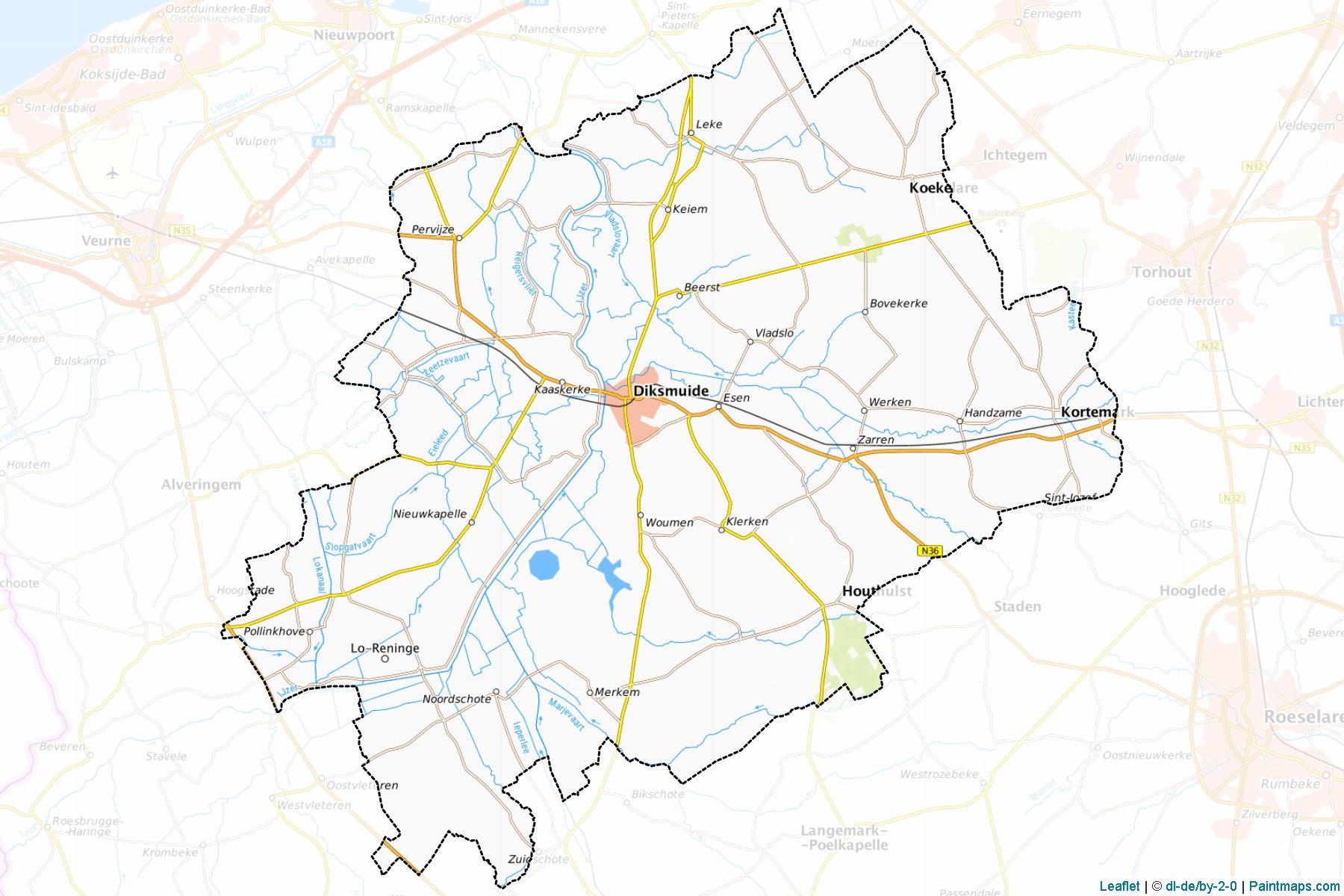 Diksmuide (West-Vlaanderen) Haritası Örnekleri-1