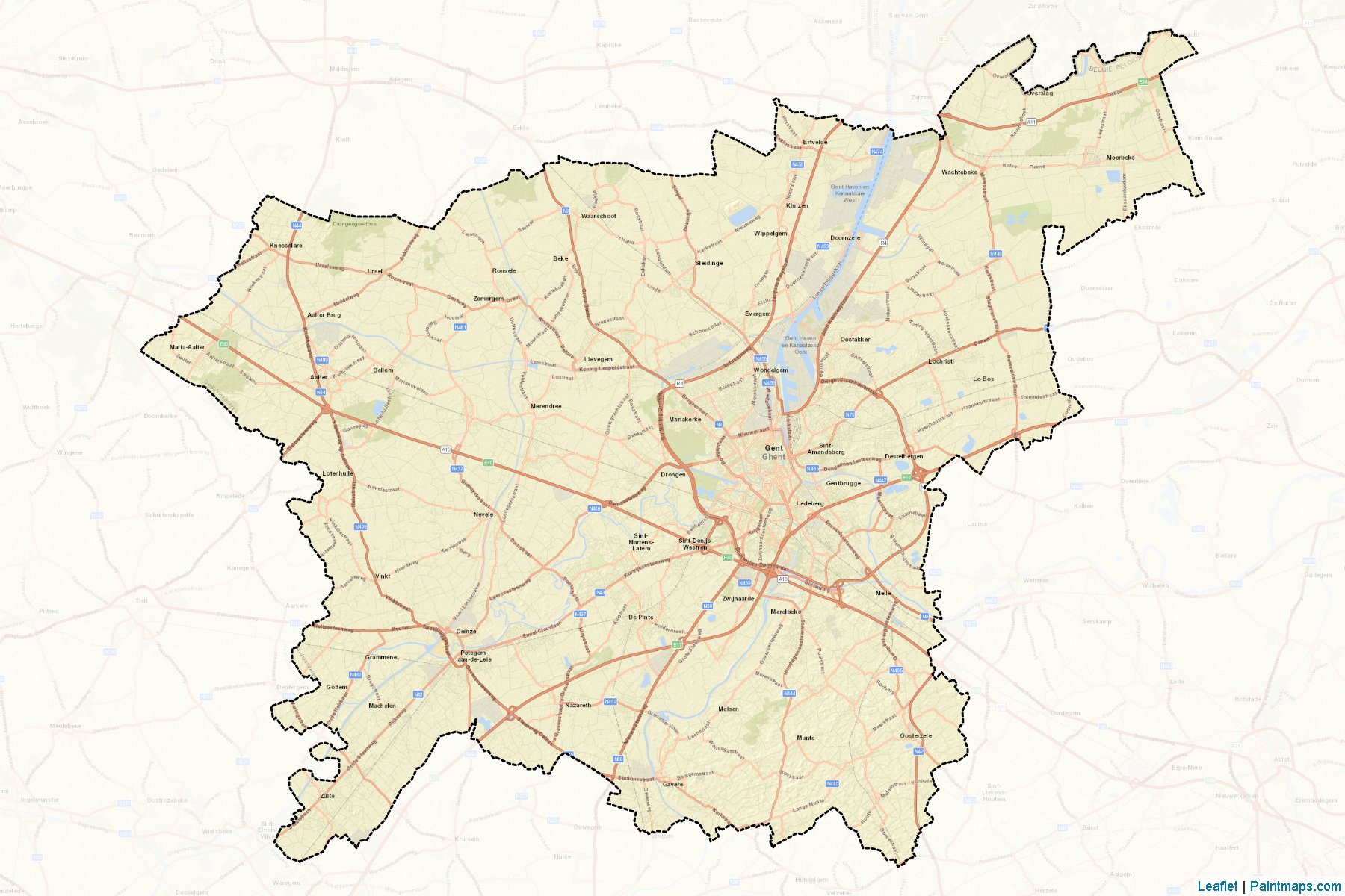 Muestras de recorte de mapas Gent (Oost-Vlaanderen)-2