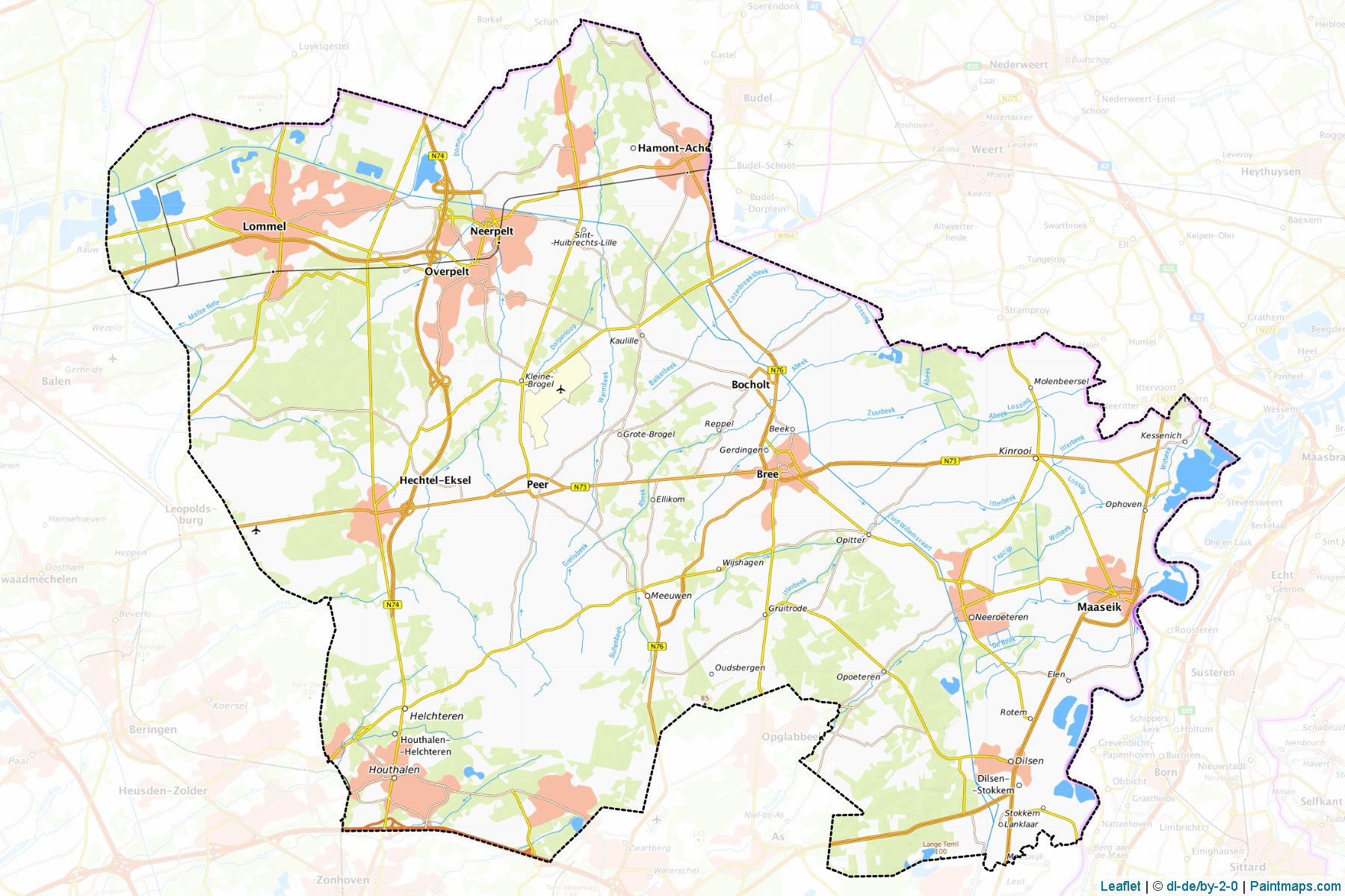 Maaseik (Limburg) Haritası Örnekleri-1