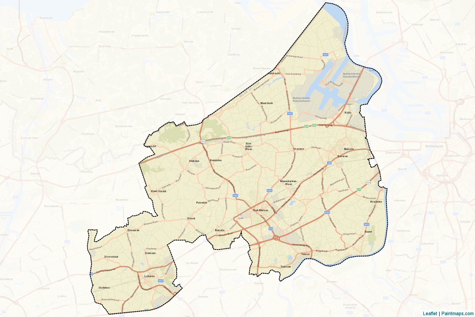 Sint-Niklaas (Oost-Vlaanderen) Haritası Örnekleri-2