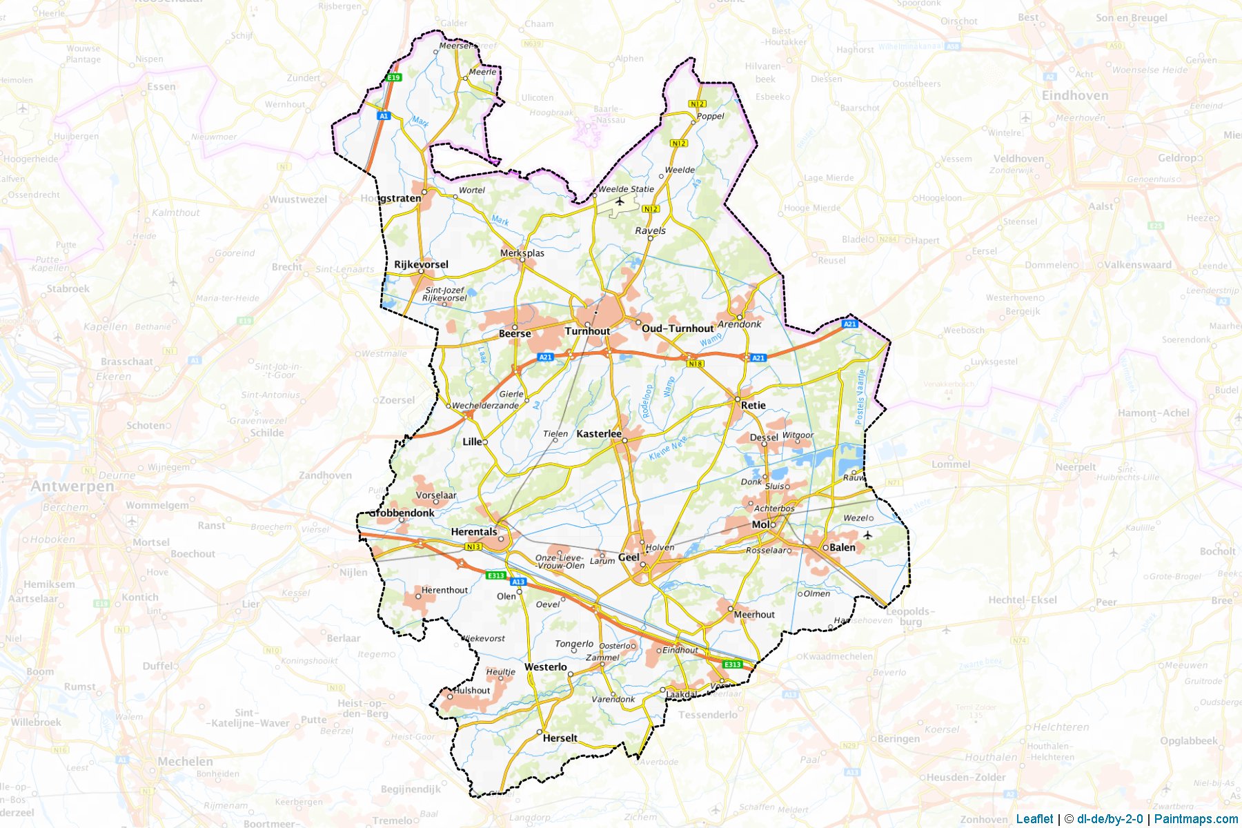 Turnhout (Anvers) Haritası Örnekleri-1